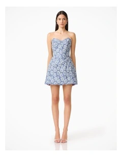 Clarisse Tulip Mini Dress in Steel Blue