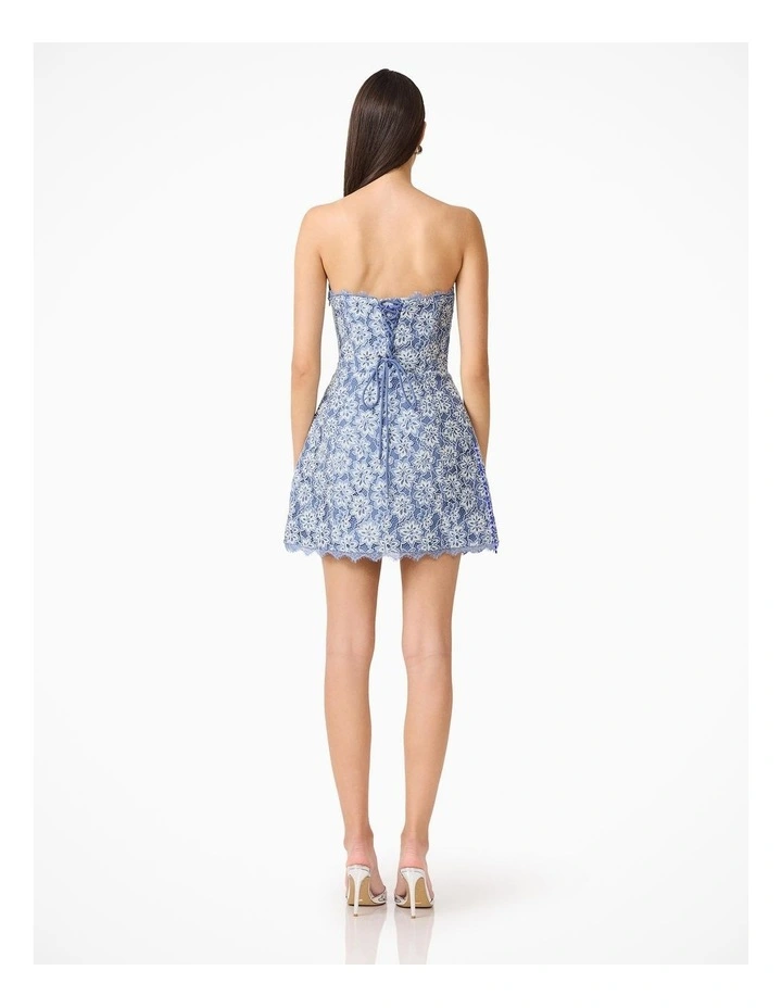 Clarisse Tulip Mini Dress in Steel Blue image 2