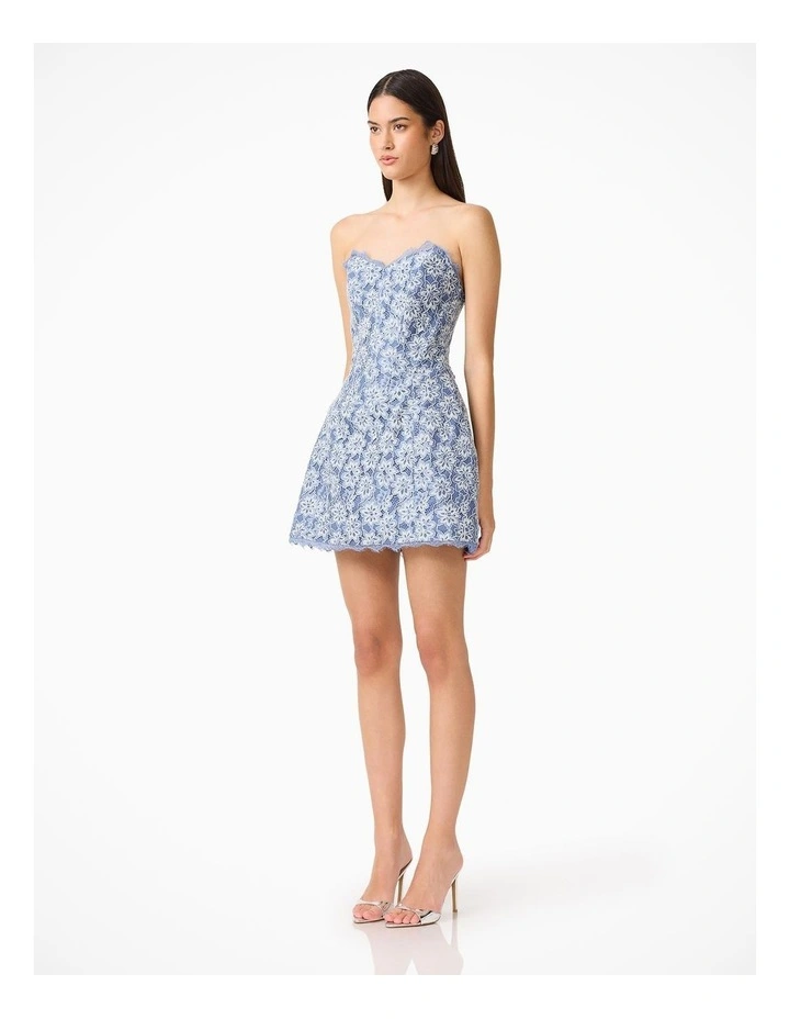 Clarisse Tulip Mini Dress in Steel Blue image 3