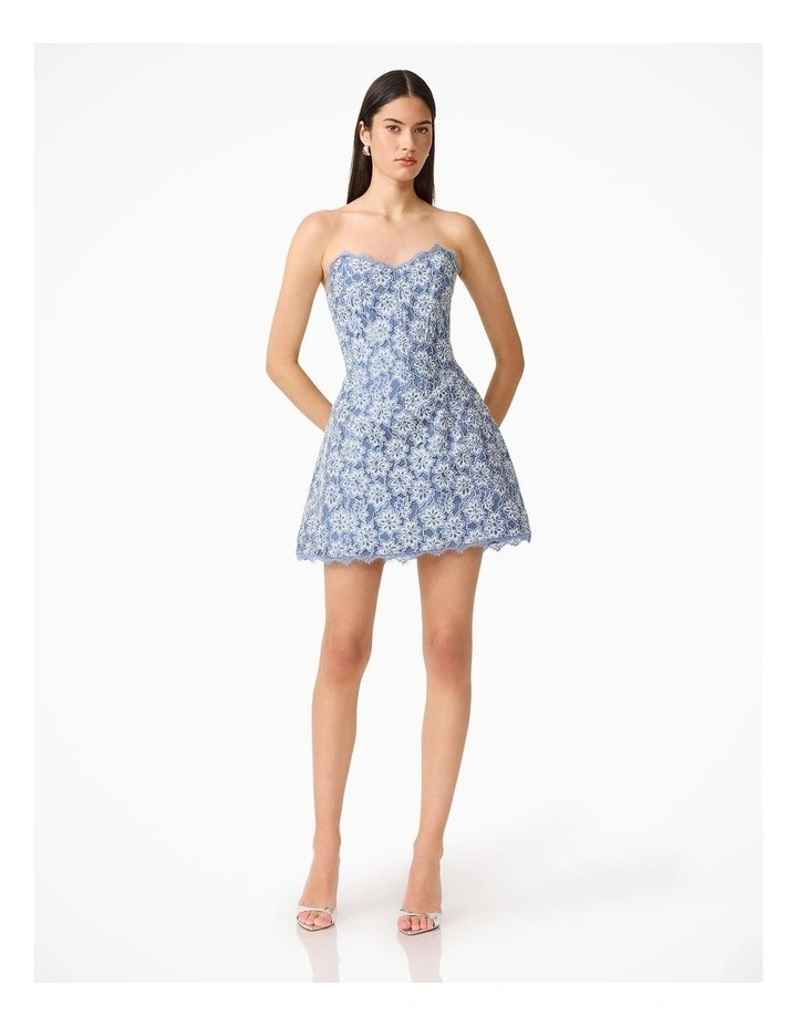 Clarisse Tulip Mini Dress in Steel Blue image 5
