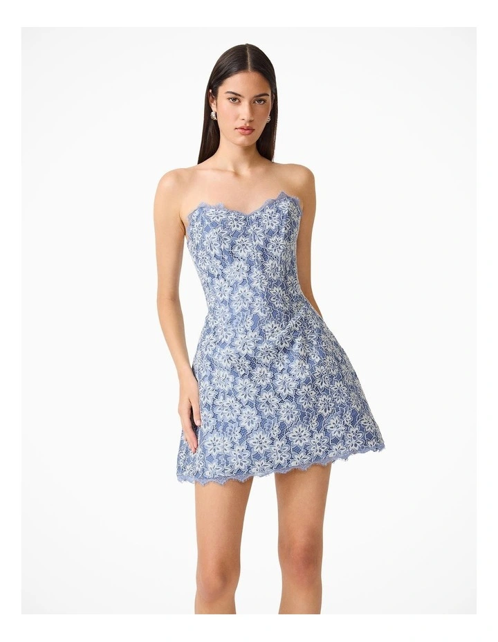 Clarisse Tulip Mini Dress in Steel Blue image 6