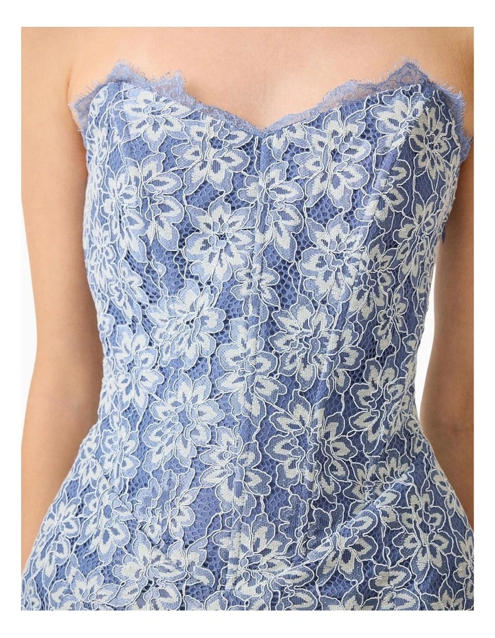 Clarisse Tulip Mini Dress in Steel Blue image 7