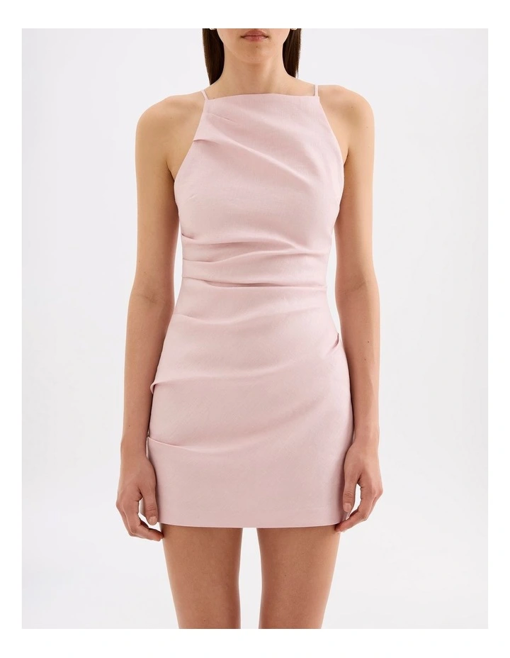 Talitha Linen Mini Dress in Blush image 1