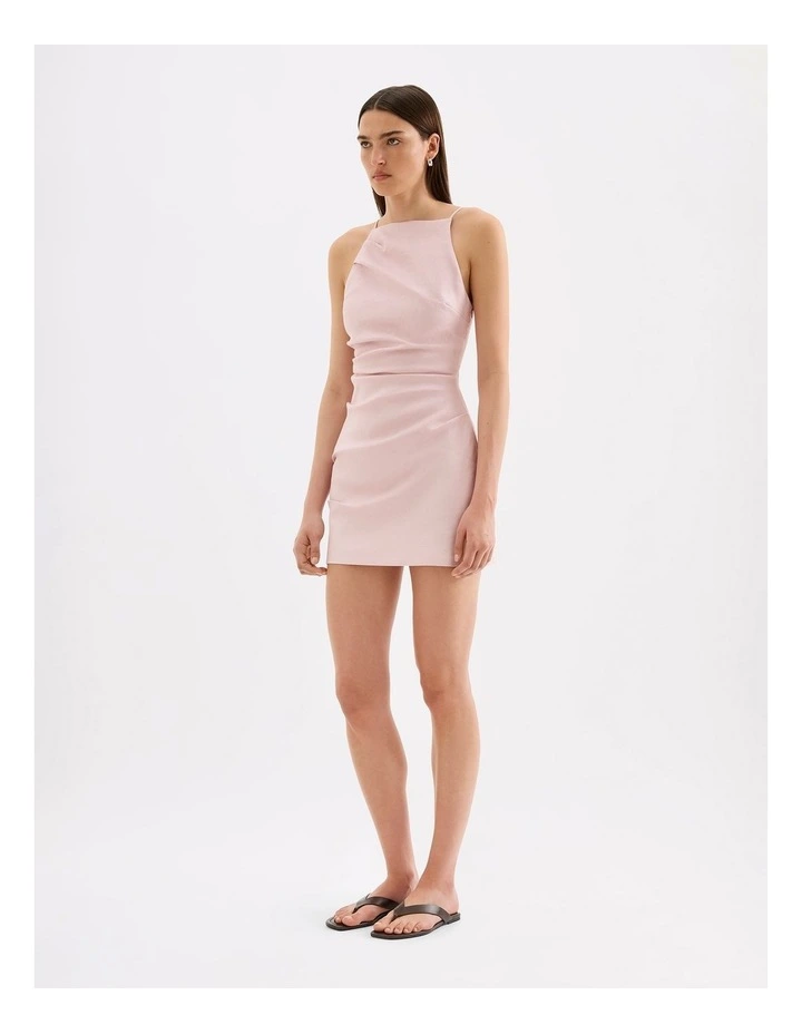 Talitha Linen Mini Dress in Blush image 3
