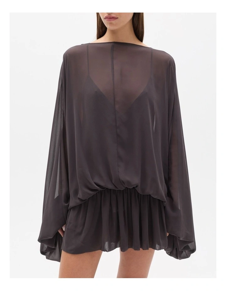 Evariel Mini Dress in Truffle image 5
