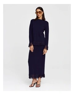 Marigold Knit Top in Navy