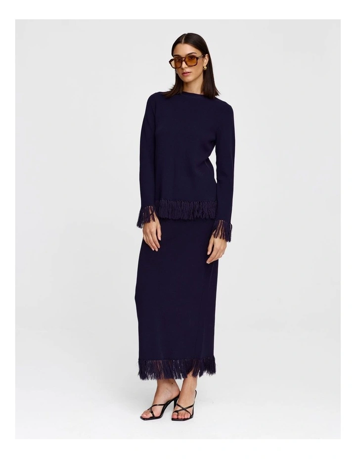 Marigold Knit Top in Navy image 1