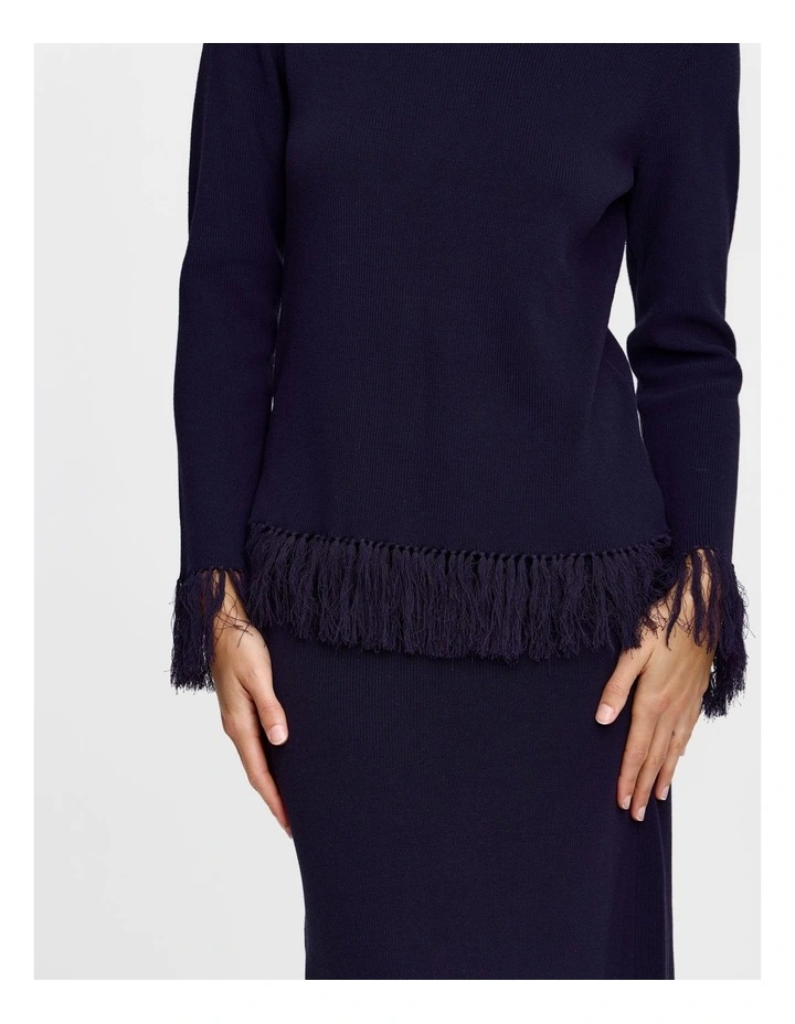 Marigold Knit Top in Navy image 4