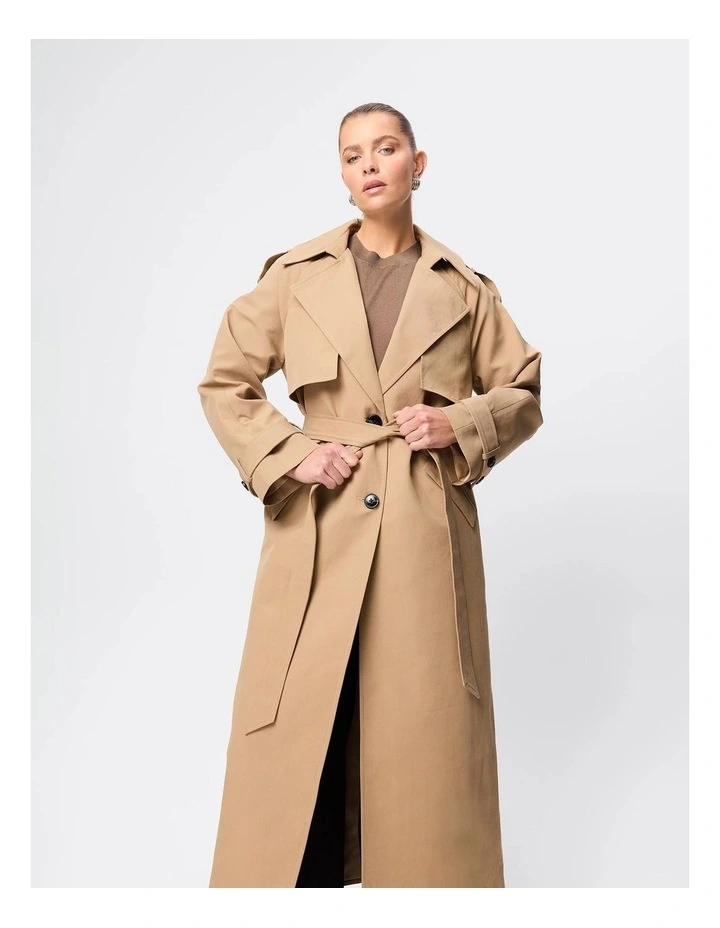 Franklin Trench Coat in Beige image 3