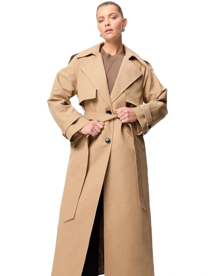 Franklin Trench Coat in Beige image 4