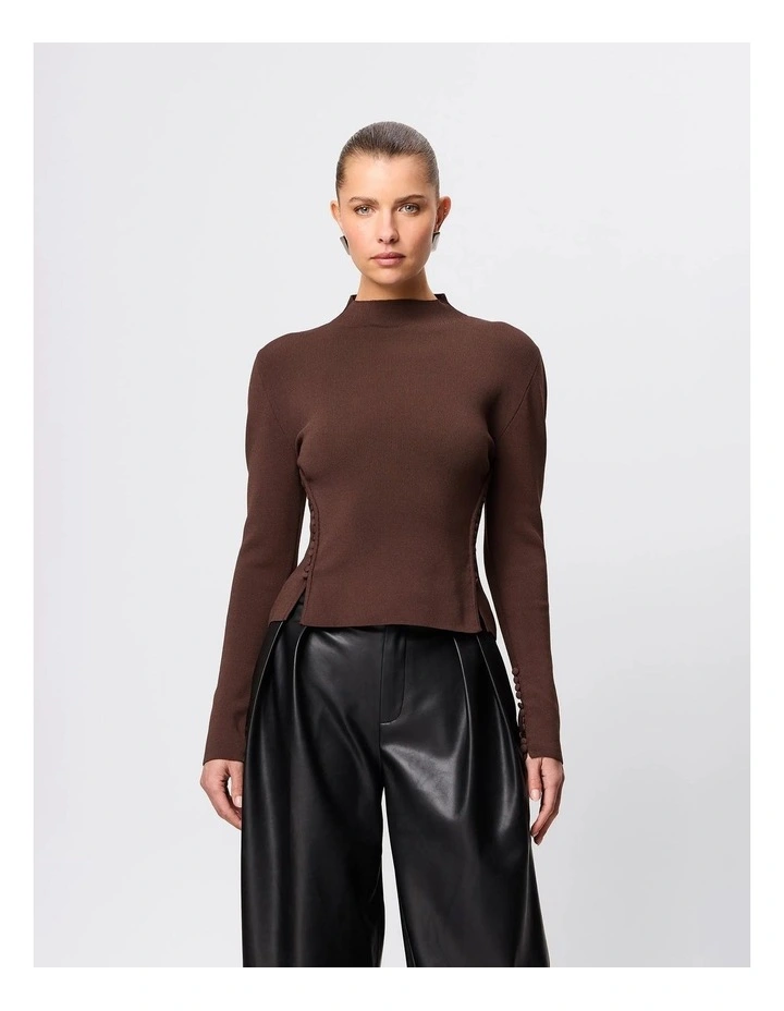Windsor Knit Top in Brown image 1