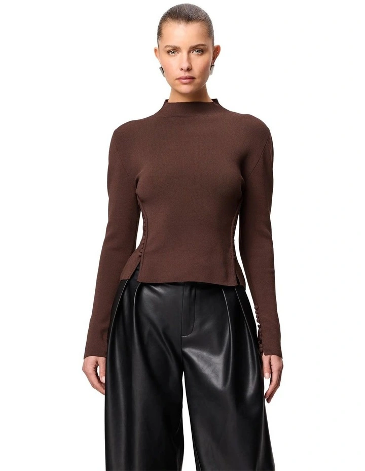 Windsor Knit Top in Brown image 1