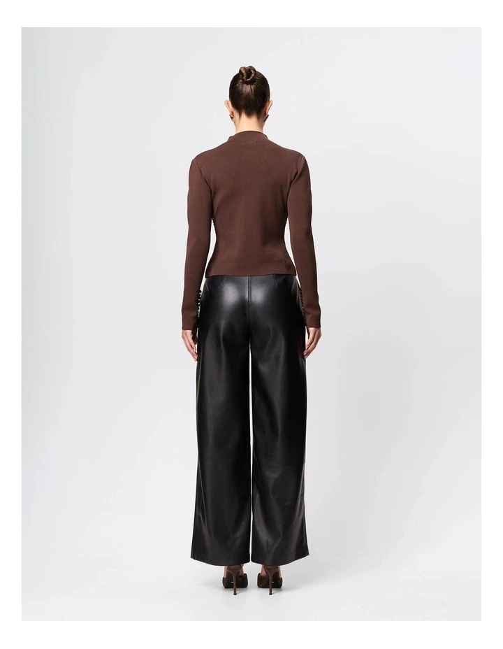 Windsor Knit Top in Brown image 2
