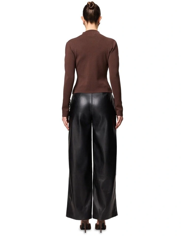 Windsor Knit Top in Brown image 2