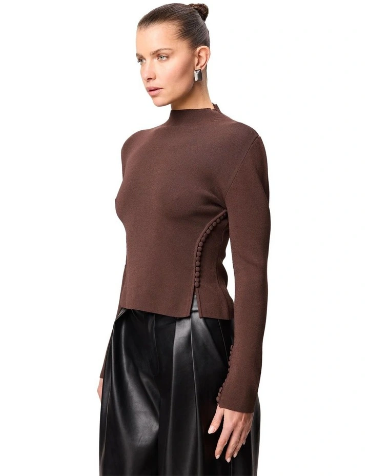 Windsor Knit Top in Brown image 4