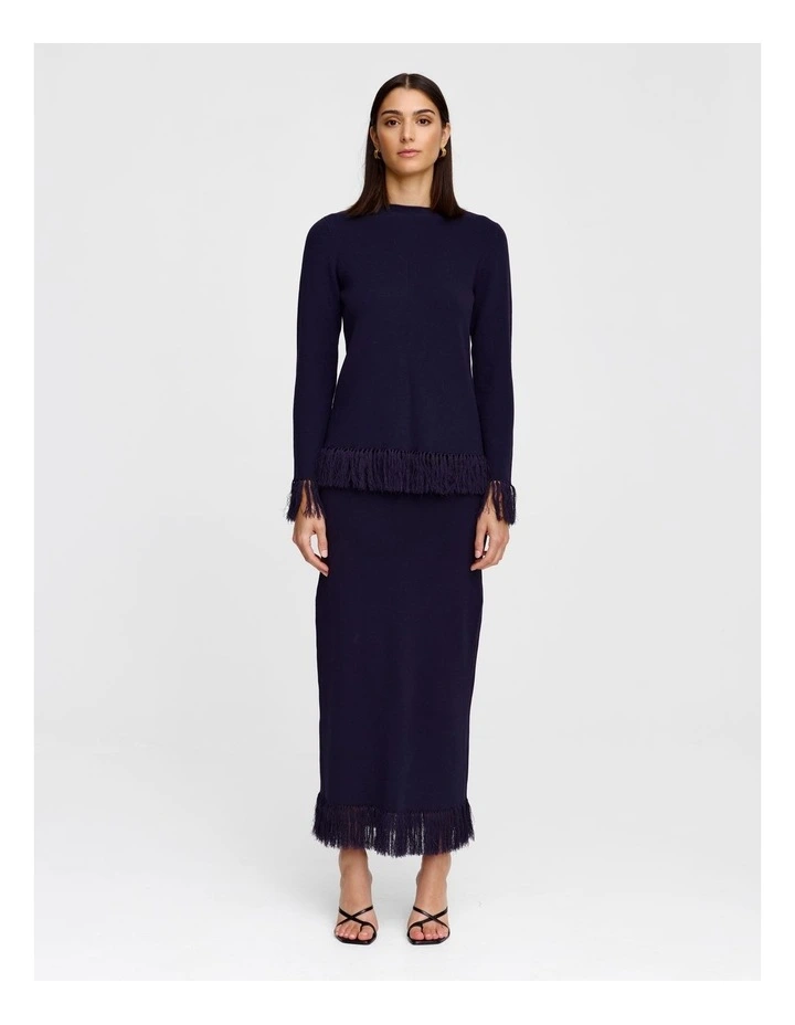 Marigold Knit Skirt in Navy image 1