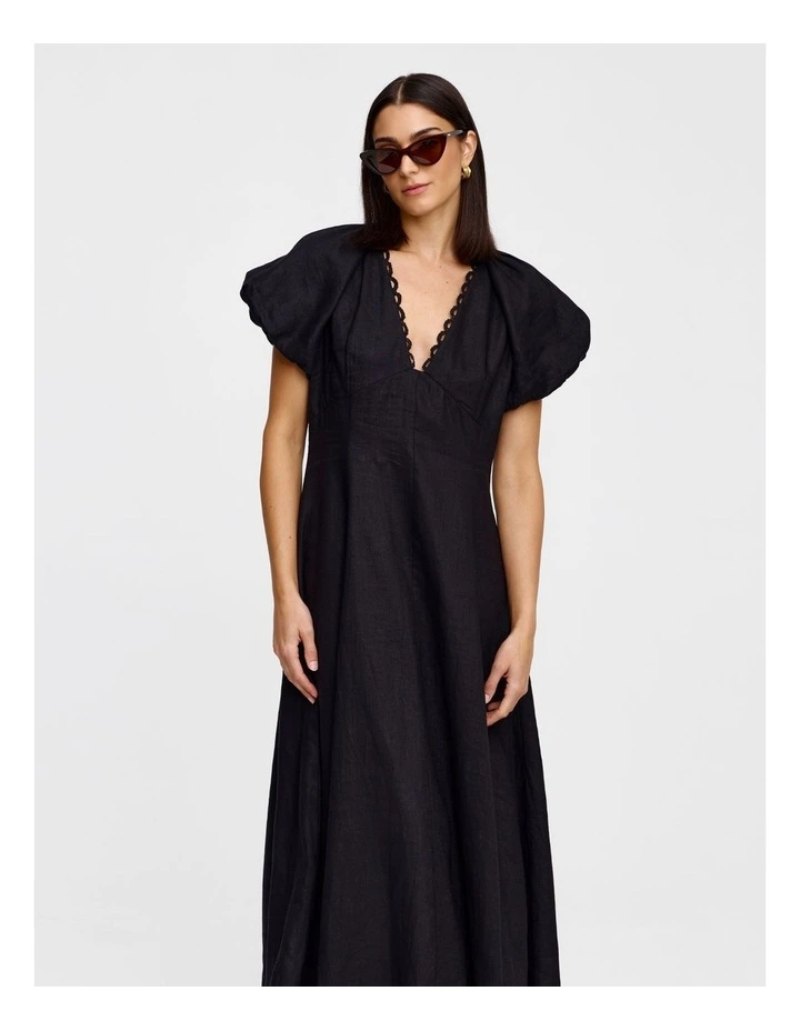 Theo Dress With Trim in Black image 3