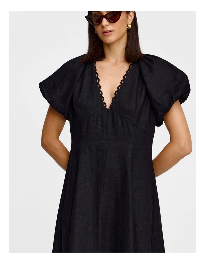 Theo Dress With Trim in Black image 4