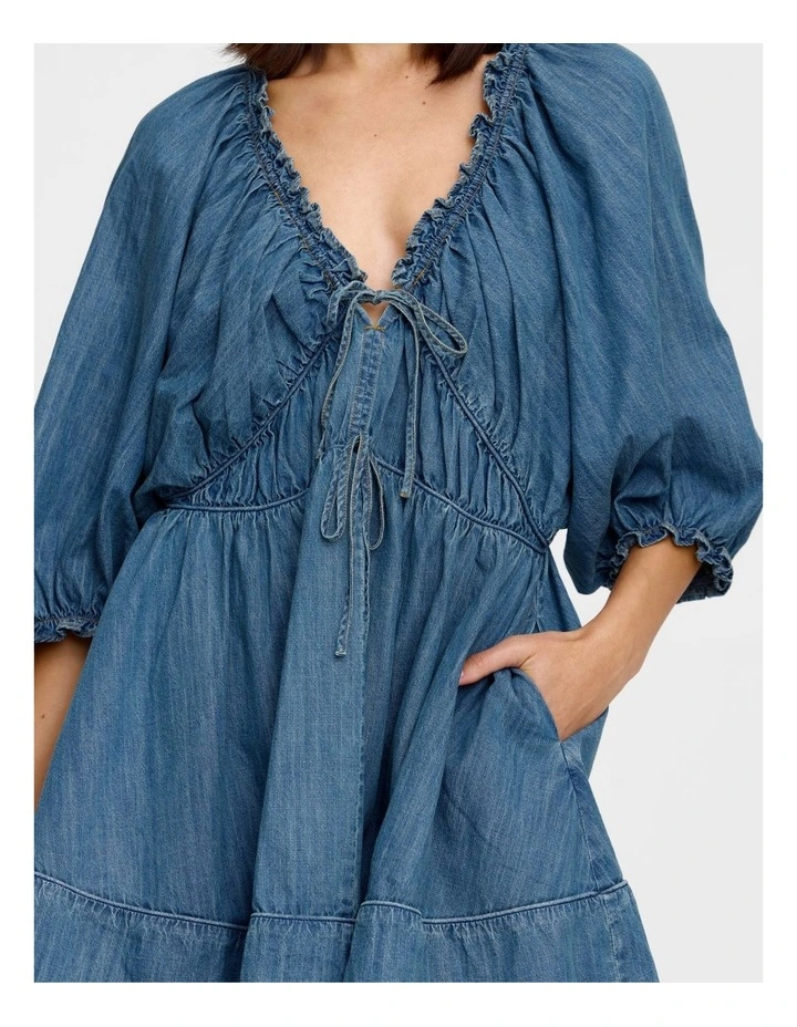 Pia Mini Dress in Blue image 5