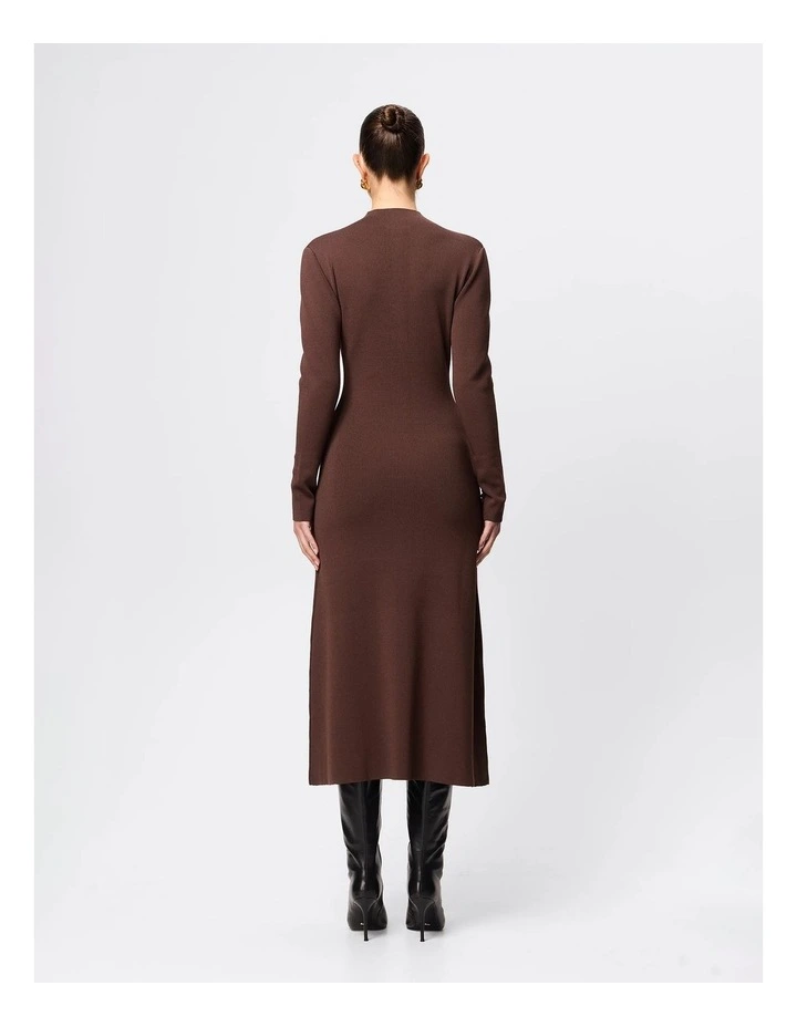 Windsor Midi Dress in Brown image 2