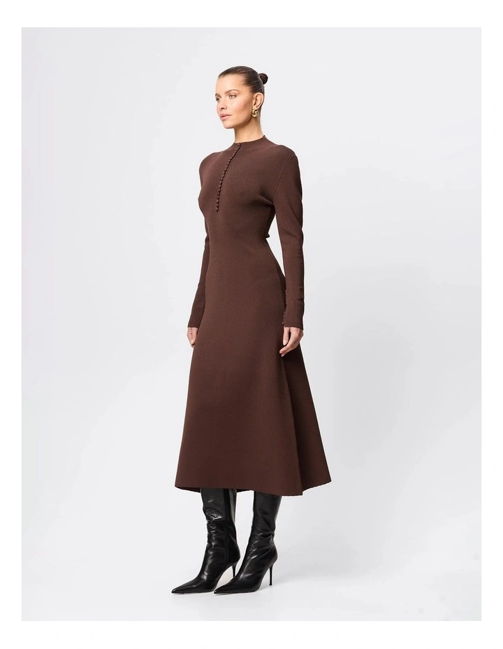 Windsor Midi Dress in Brown image 3