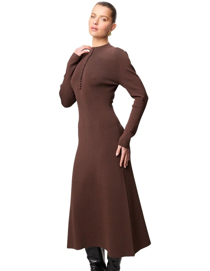 Windsor Midi Dress in Brown image 6
