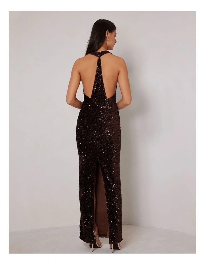 Leila Maxi Dress in Brown image 2