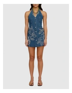 Wynn Denim Mini Dress in Blue