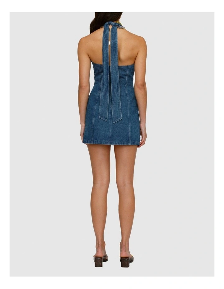 Wynn Denim Mini Dress in Blue image 2