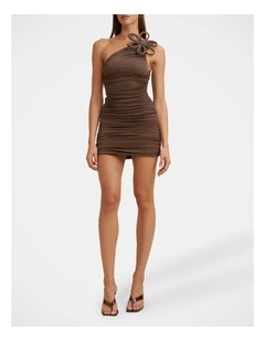 Amara Mini Dress in Brown