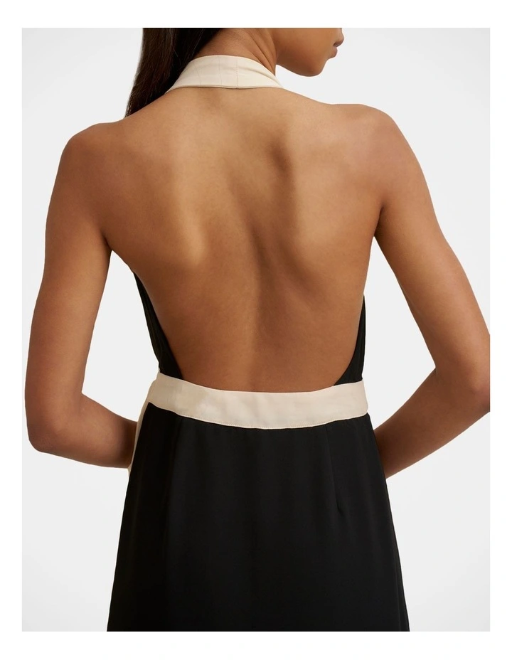 Azaria Wrap Mini Dress in Black image 2