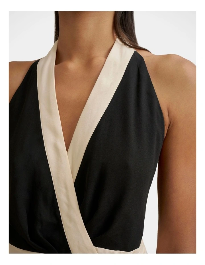 Azaria Wrap Mini Dress in Black image 5