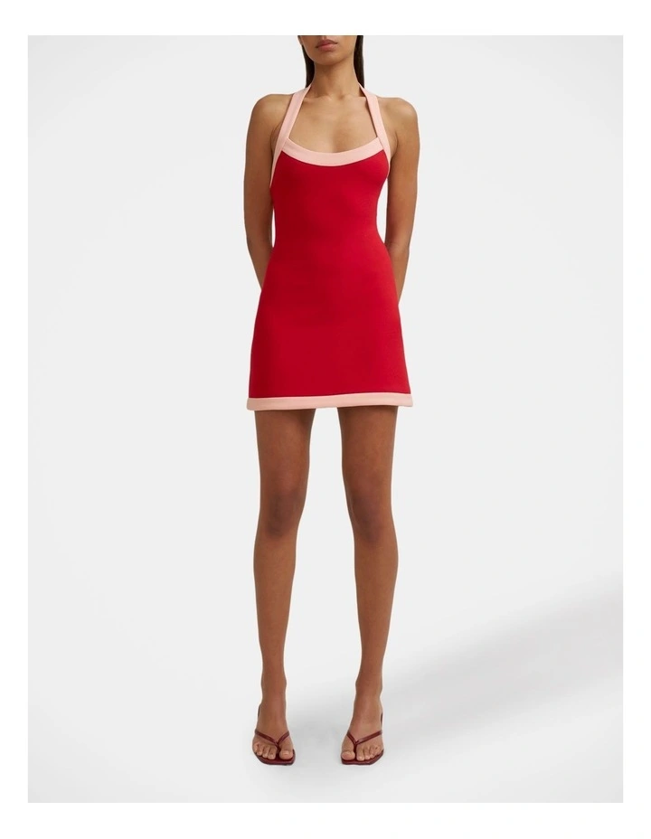 Colette Halter Mini Dress in Red image 1