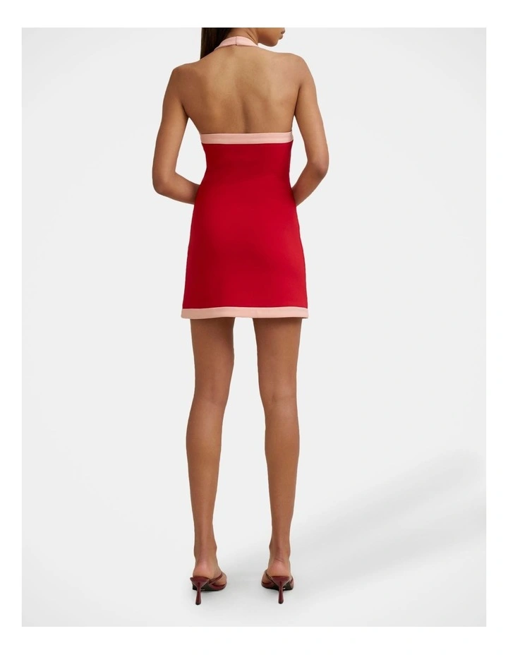 Colette Halter Mini Dress in Red image 2