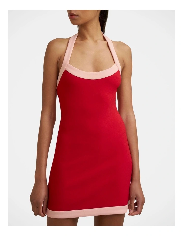 Colette Halter Mini Dress in Red image 4