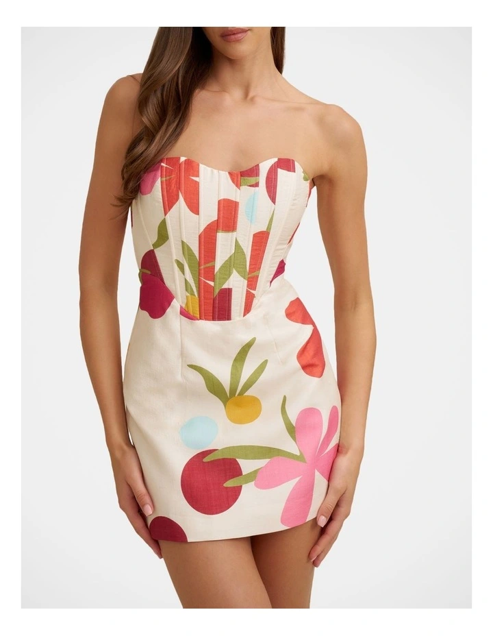 Tropicana Corset Mini Dress in Multi image 4