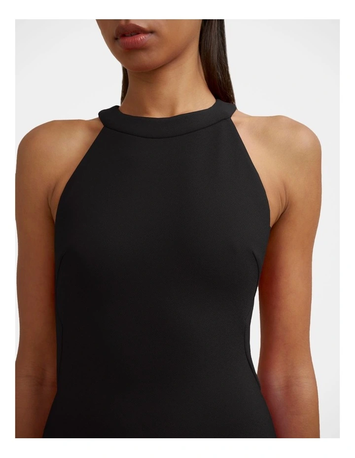 Velora Open Back Jersey Gown in Black image 4