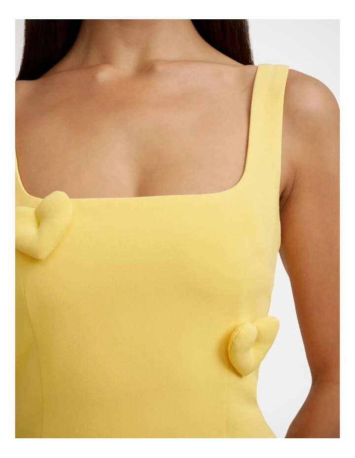 Amora Heart Midi Dress in Yellow image 7