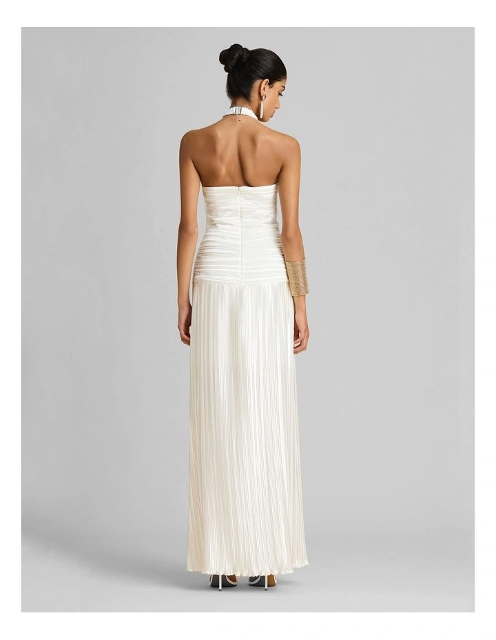 Ariana Plisse Dress in White image 2