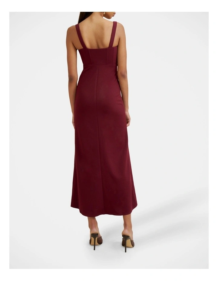 Basia Bodice Midi Dress in Red image 2