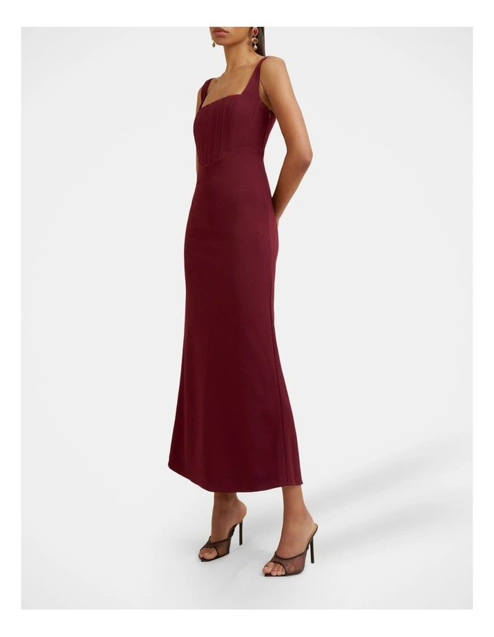 Basia Bodice Midi Dress in Red image 3