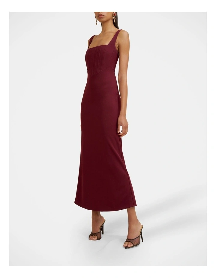 Basia Bodice Midi Dress in Red image 5