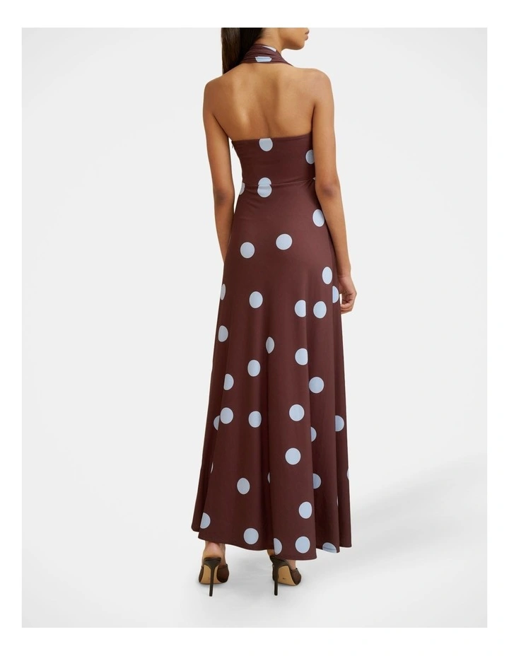 Paloma Polka Ankle Dress in Brown image 2