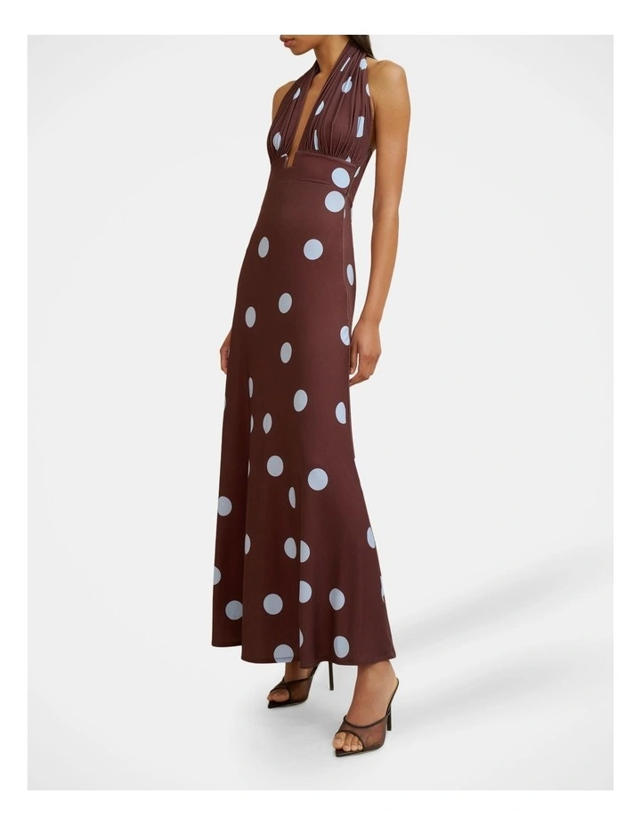 Paloma Polka Ankle Dress in Brown image 3