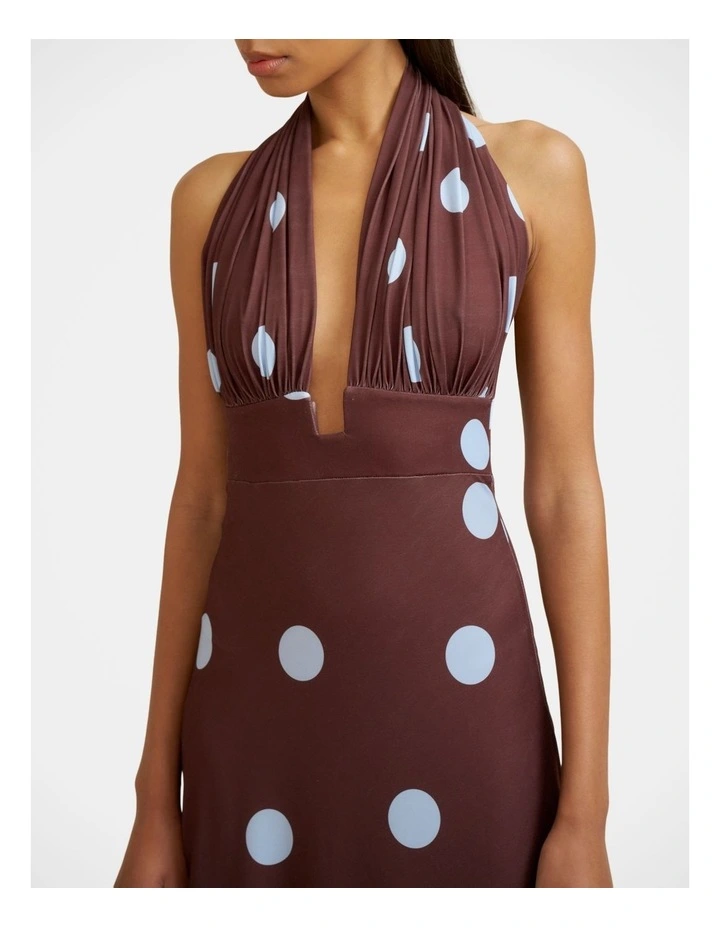 Paloma Polka Ankle Dress in Brown image 4