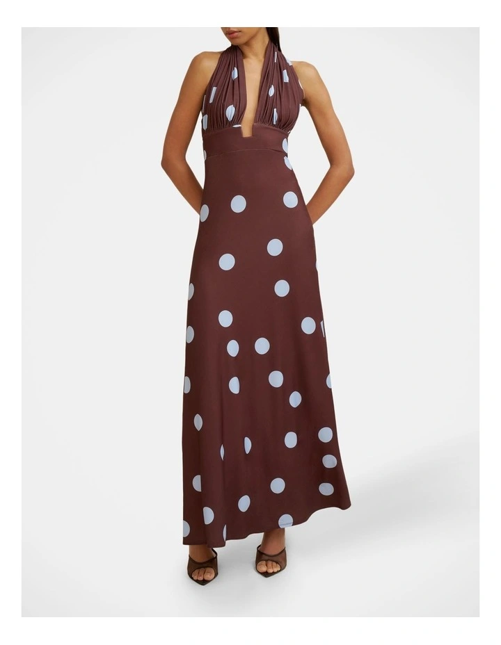 Paloma Polka Ankle Dress in Brown image 5