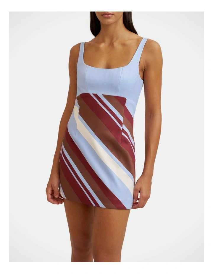 Sabina Stripe Mini Dress in Multi image 4
