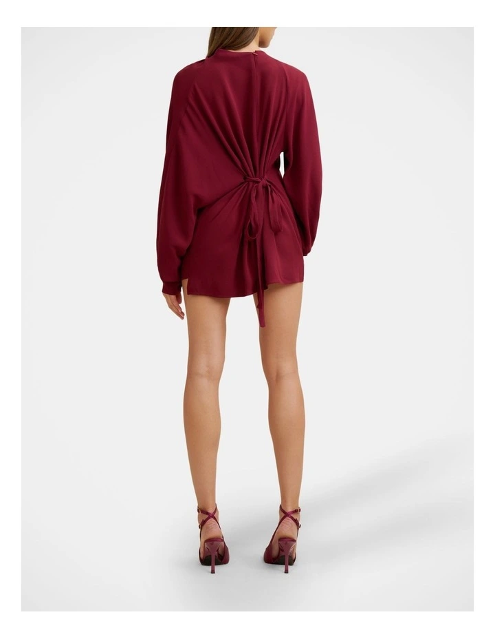 Nicola Mini Dress in Burgundy image 2