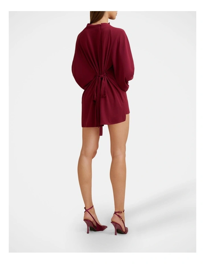 Nicola Mini Dress in Burgundy image 5