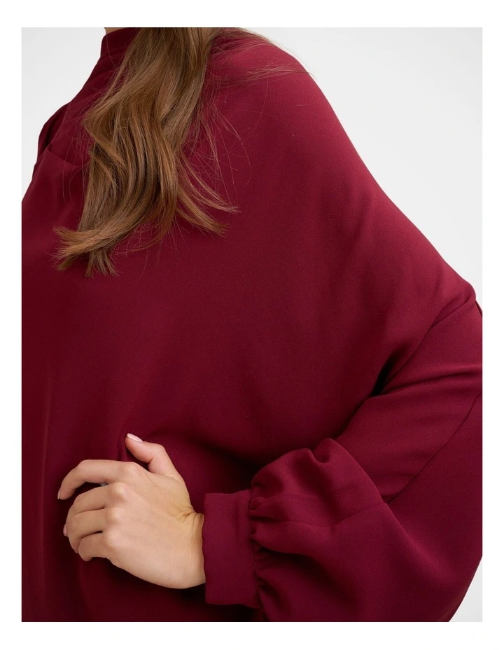 Nicola Mini Dress in Burgundy image 6